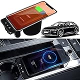 Wireless Car Charger for Audi A6 S6 RS6 2019-2022 Audi A7 S7 RS7 2020 2022 Centre Console Accessory Pan with QC3.0 USB Port 15W Qi Wireless Fast Mobile Phone Charging Board for All QI Smartp