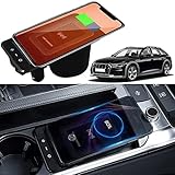 Wireless Car Charger for Audi A6 S6 RS6 2019-2022 Audi A7 S7 RS7 2020 2022 Centre Console Accessory Pan with QC3.0 USB Port 15W Qi Wireless Fast Mobile Phone Charging Board for All QI Smartp