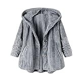 ZYHOOD Damen Plüschmantel Strickjacke mit Kapuze Langarmshirt Sweatshirt Einfarbig Freizeitjacke Lange Ärmel Mantel Winter warm Mantel lockeres Oberteile Übergangsjacke Kapuzenjacke Kapuzenp