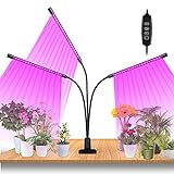 Faziango Pflanzenlampe LED 30W, Pflanzenlicht 60 LEDs mit 3 Licht Modus, 10 Helligkeitsstufen, Wachstumslampe Vollspektrum, 360°Einstellbar Grow Lampe mit Zeitschaltuhr für Gartenarbeit B