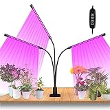 Faziango Pflanzenlampe LED 30W, Pflanzenlicht 60 LEDs mit 3 Licht Modus, 10 Helligkeitsstufen, Wachstumslampe Vollspektrum, 360°Einstellbar Grow Lampe mit Zeitschaltuhr für Gartenarbeit B