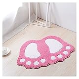 Fußmatte Fußdruck Badematten, rutschfeste Badezimmer Teppichboden, Matte Toilette Memory Foam Badezimmer Teppich Bad Pad Teppiche, Mikrofaser Mini Matten 40 * 60 cm (Color : Pink)
