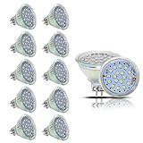 5 W GU5.3 LED MR16 Leuchtmittel AC/DC 12 V Strahler Warmweiß 5 W ersetzt 45 W Halogenlampen 120 ° Abstrahlwinkel, 10 Stück