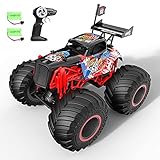 tech rc Monstertruck Ferngesteuertes Auto Off-Road 1:14 Truck 2 Akku 50+ Lange Laufzeit RC Car Buggy Truck Geländewagen 2,4GHz 15KM/H Spielzeug für Jungen und Mädchen Kinder Geschenk