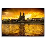 CALVENDO Premium Textil-Leinwand 120 x 80 cm Quer-Format Sundown an der Elbe, Leinwanddruck von Lars Frohmü