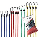 TK Gruppe Timo Klingler 12x Expander Set Gepäckspanner zur Befestigung mit Spanngurte Spanngummi bei Transport, Camping, Ladungssicherung Gummiexpander mit Hak