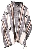 Gamboa - Warm und Weich Alpaka Rundhalspullover für Herren - Weiß Natürlich mit Brown und Grey Geometric Design, Grau, Einheitsgröß