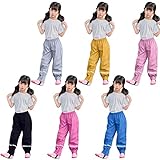 Dinnesis Kinder Reflektierende Regen Hose: Elastischen Knöchelbänder Festes Rutschfest Elastic Waist Hose, Outdoor Atmungsaktiv Wind- und Wasserdicht Buddelhose Matschhose Spielhose Ungefü