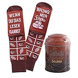 Lucadeau Geburtstagsgeschenk, Geschenke zum Weihnachten für Frauen und Männer, Antirutsch-Socken mit Aufschrift WENN DU DAS LESEN KANNST, BRING MIR SCHOKI (Schokisocken-in-Dose)