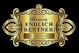 Oblique-Unique® Aufkleber Flaschenetikett Endlich Rentner Etikett Gold eleg