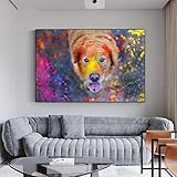 Abstrakte bunte Hund Graffiti Leinwand Malerei schöne Tier Poster und Drucke Wandkunst für Wohnzimmer Wohnkultur 40x60cm | 15,7x23,6 'R