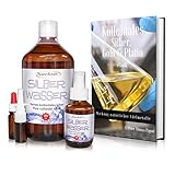 Kolloidales Silber 1000ml / 25ppm, Silberwasser mit Sprühflasche 100 ml, Nasensprayflasche, Pipettenflasche, Messbecher, E-Book in 5 Sprachen zum Download, Laborgeprüft, H