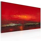 murando handgemalte Bilder 120x60 cm Gemälde 1 TLG Acrylgemälde Wandbild Leinwand Bild Moderne Kunst Kunstbilder Malerei Unikat Kunstwerk Dekoration rot Gold 0101-32_M