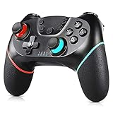 CHEREEKI Switch Controller, Pro Switch Controller, Wireless Switch Controller mit Motion Controls, Rechargeable, Double Shock, Turbo Funktion (Blue+Red)