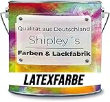 Shipley's Farben & Lackfabrik Latexfarbe Dispersionsfarbe strapazierfähige abwaschbare Wandfarbe in vielen exklusiven Farbtönen (1 l, Beige)