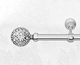 ALOHA Gardinenstange Vorhangstange 19mm Wandmontage, EIN/ZWEI-läufig, Inox, Satin, Golden, Weiß, Länge: 120-600cm, ohne Ringe (120cm / Hawaii / Satin / 1-läufig)