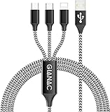 Multi USB Kabel,GIANAC [1.5M] 3 in 1 Nylon Mehrfach Universal Ladekabel iP Micro USB Typ C für Phone, Android Galaxy, Huawei, Mate20, Honor View 10, Nexus, HTC,Motorola,Nokia,LG, Sony, PS4