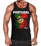 MoonWorks EM Tanktop Herren Fußball Portugal Flagge Fanshirt Waschbrettbauch Muskelshirt schwarz XL