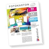 TATMOTIVE FA4200M50 Fotokarton Fotopapier 200g matt weiß/Laserdrucker/DIN A4 / Beidseitig bedruckbar / 50 B