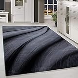 HomebyHome Kurzflor Design Teppich Schatten Muster Wohnzimmerteppich Grau Schwarz Meliert, Grösse:160x230