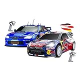 Himoto HSP 2 x RC ferngesteuerte Autos im lizenziertem Design kompatibel mit Subaru vs Citroen WRC, Fahrzeug für spannende Duelle, Car, Modelle sind mit Beleuchtung inkl. Fernsteuerung