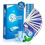 5D Schloss Bleaching Zähne, 56 Snow Teeth Whitening Strips mit Einzigartiger Haftung,Zahnbleaching Stripes mit Aufhellungsfaktor hinzugefügt,Anti-Sensibilitätsfaktor,Komfortabel und frei von Z