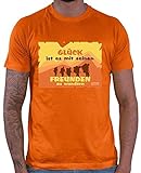 HARIZ Herren T-Shirt Glück Ist Es Wandern Berge Wandern Plus Geschenkkarte Orange XL