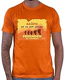 HARIZ Herren T-Shirt Glück Ist Es Wandern Berge Wandern Plus Geschenkkarte Orange XL