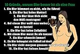 Schatzmix Spruch 10 Gründe Warum Bier Besser ist als eine Frau Metallschild Wanddeko 20x30 cm tin Sign Blechschild, Blech, Mehrfarbig