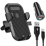 Handyhalterung Auto Lüftung+30W Quick Charge 3.0 KFZ Ladegerät mit Ladekabel für Samsung A52 A72 A32 A22 A52S 5G A41 A31 A21S A03S A20S,M32 M51,Xiaomi Redmi Note 10 9 8 Pro 10S 9S 8T,Mi 10T 11 L