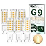 G9 LED Lampe, 3.5W Warmweiß Birne (ersatz 30W 40W G9 Halogenlampe), 350 Lumen Glühbirne G9 LED Leuchtmittel, Warmweiss 3000K, AC 220-240V, Kein Flackern Nicht Dimmbar, 6er Pack Mini Glühlamp