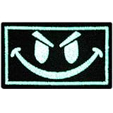 Schlechter Smiley Lächelndes Gesicht Taktisch Moral Flicken Bestickter Glühen Im Dunklen Aufnäher zum Aufbügeln/