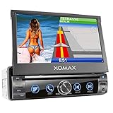 XOMAX XM-DN763 Autoradio mit Mirrorlink, GPS Navigation, Navi Software, Bluetooth Freisprecheinrichtung, 7 Zoll / 18cm Touchscreen Bildschirm, DVD, CD, USB, SD, AUX, 1 DIN