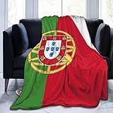 Modischer, weicher Sherpa-Flanell-Fleece-Überwurf, Überwurf, Poncho für Sofa, Couch, Winter/Herbst, King-Size-Überwurf, tragbares Kuscheltuch (Portugal-Flagge, Kinder), 127 x 152