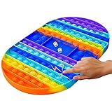 Thedttoy XXL Pop Spiel It Bubble Pop Brettspiel Fidget Toys Regenbogen Schachbrett Push Bubble Groß Stress Spielzeug für Autismus ADHS Sensory Toy Pop Game Zappelspielzeug for Kinder Erw