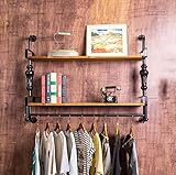 YINGGEXU Regal. Kleiderablage Vintage-Massivholz Bekleidungsgeschäft Display-Racks Doppelwandaufhänger Nostalgic kreative hängende Display-Racks sind hochwertige Doppelschicht Kleidung Bekleidungsg