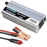 ZXLZM 12V 24Vauf 110V 220V Spannungswandler 1000W 1200W 1500W 2000W Stromwandler-Mit Steckdosen Und USB Auto Adapter Kfz ZigarettenanzüNder Stecker,2000W-24Vto220