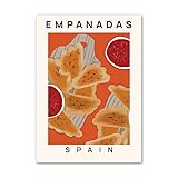 KIAZHAO Ratatouille Waffles Bolognese Quiche Empanadas Wandkunst Leinwand Malerei Nordisches Poster und Drucke Wandbild for Küchendekoration (Color : K, Size : 40X50cm No Framed)