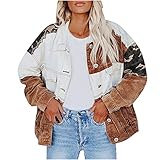 neiabodos Damen-Strickjacke mit Knöpfen aus Cord-Samt mit Kragen und Taschen, Blazer Jacke mit Nähten, Camouflage im Retro-Stil, klassische Slim-Jacke, lange Ärmel, braun, M