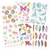 100 Metallic-Tattoos zum Aufkleben - Hautfreundliche Kindertattoos Mandala - coole Designs - als Geburtstagsmitgebsel oder Geschenkidee - Vegan - in Deutschland hergestellt und geprü