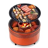 GAOJINXIURZ Holzkohle Leichte BBQ Grill mit Ventilator und Tragetasche, die Verwendung als tragbarer Grill for Camping, Grill Kochen im Freien, Parkplatz-Grills und Boot Grill 3-5