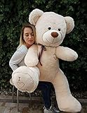 Odolplusz Riesen Teddybären 160 cm - Baby Kuscheltiere Große Teddy - Kuscheltier Für Babys Riesen Teddybär - XXL Plüschtier Teddy Bär, Geschenkideen Zum Geburtstag, Geschenke Zum Jahrestag (Beige)