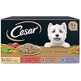 Cesar Multipack von feuchten Lebensmittelwannen in Salsa, Auswahl von Bauernrezepten (Pack 3 x 8 Tarrin x 150g)