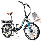 BLUEWHEEL 20' klappbares E-Bike I Deutsche Qualitätsmarke I Shimano 7 Gang-Schaltung I EU-konform Klapprad mit App + 250 W Motor + Batterie abnehmbar | Electric Bike 25 km/h bis zu 150 km | BXB55
