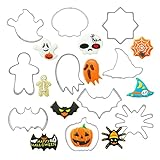 JINYAN am-pm 10 stück Edelstahl Halloween-Ausstecher-Cutter-Set Hand Pressenform-Werkzeuge Küchen-Gadgets-Keksstempel Formen Fondant-Kek