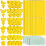 Yueser Fliegenfalle Gelbsticker, 80 Stück Gelbsticker Obstfliegenfalle Gelbtafeln Klebrige Insektenfallen Tafeln Fliegenfänger für Zimmerpflanzen Gegen Trauermücken Raupenleim Nematoden B