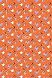 Notebook with heart and flower motives on orange background: Great lined Statement notebook with various heart motives on front and back side, 120 ... to all who love individual and cool Desig