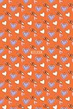 Notebook with heart and flower motives on orange background: Great lined Statement notebook with various heart motives on front and back side, 120 ... to all who love individual and cool Desig