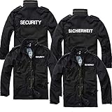 Brandit M65 Jacke SCHWARZ MIT Aufschrift Security O. Sicherheit GESTICKT Security Jacke, Größe:XXL, Aufschrift:S