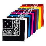 Unbekannt Bandana Kopftuch Halstuch Nickituch Biker Tuch Motorad Tuch verschied. Farben Paisley Muster, 12er Set Gemischt,